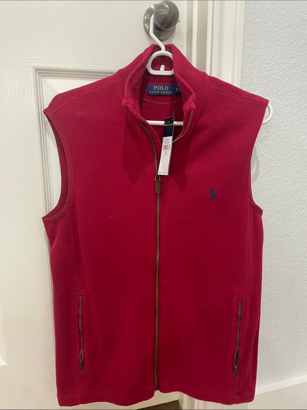 Polo by Ralph Lauren Red Full-Zip Fleece Vest